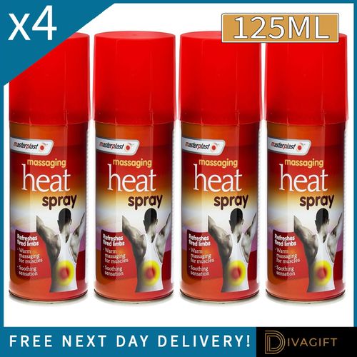 4 x DEEP HEAT SPRAY 125ML MASSAGING INSTANT MUSCLE SPORT INJURY BACK PAIN RELIEF — image 1