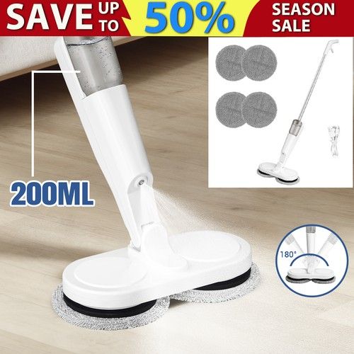 UK Cordless Power Electric Spinning Mop Rechargeable Floor Cleaner Scrubber