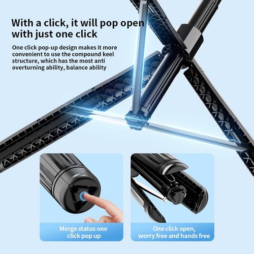 192cm 360 AI Face Tracking Selfie Stick Tripod w/2 Fill Lights Auto Open Stand — image 15