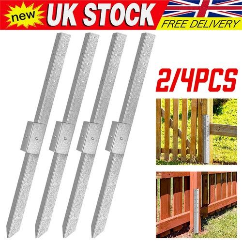 4 Heavy Duty Fence Post Repair Stakes Anchor Repair Kit for Damaged Fences Post