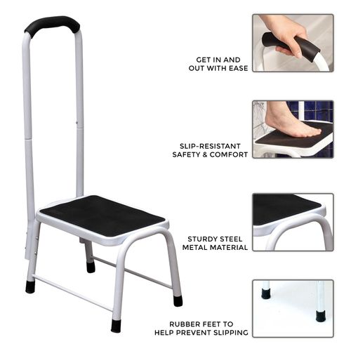NON SLIP SAFETY KITCHEN BATH DISABILITY AID STOOL Metal MOBILITY SHOWER STEP — image 1