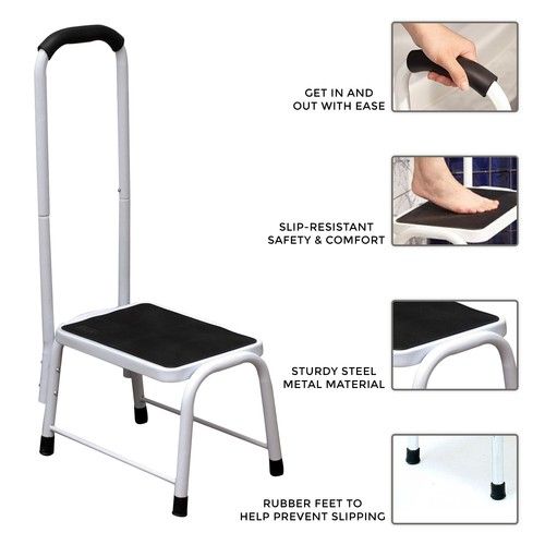 NON SLIP SAFETY KITCHEN BATH DISABILITY AID STOOL Metal MOBILITY SHOWER STEP