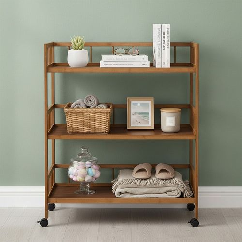 3 Tier Serving Trolley On Wheels Kitchen Office Storage Cart Tea Coffee Drinks — image 3
