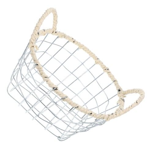 Iron Wire Basket with Handle for Pantry Storage and Kitchen Organization