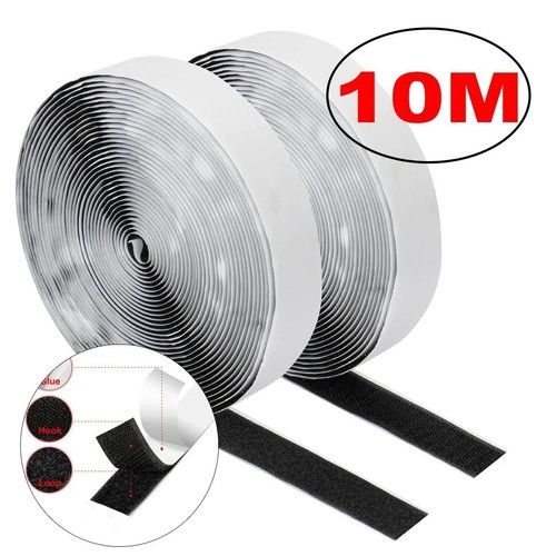 1M to 10M Heavy Duty Self Adhesive Hook & Loop Tape | Strong Sticky Fastener