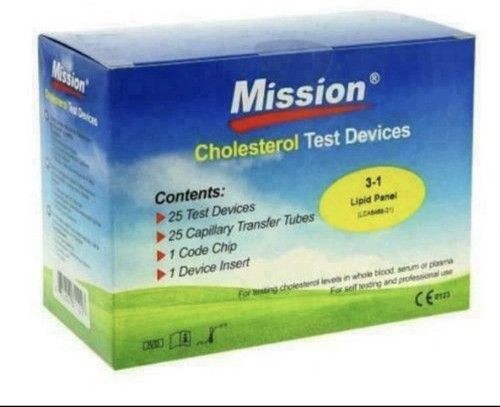 Mission 3 in 1 Cholesterol Test devices(Lipid Panel) Strips F.S.S