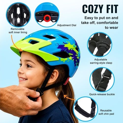 Kids Bike Helmet 50-57cm, Multi-Sport Boys Girls Helmet for Kids Age 5-13 — image 3