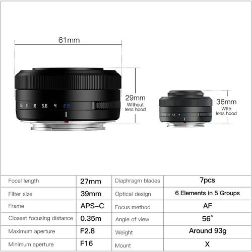 Openbox TTArtisan 27mm F2.8 APS-C Auto Focus Lens for Fuji X Mount Fujifilm XF — image 2