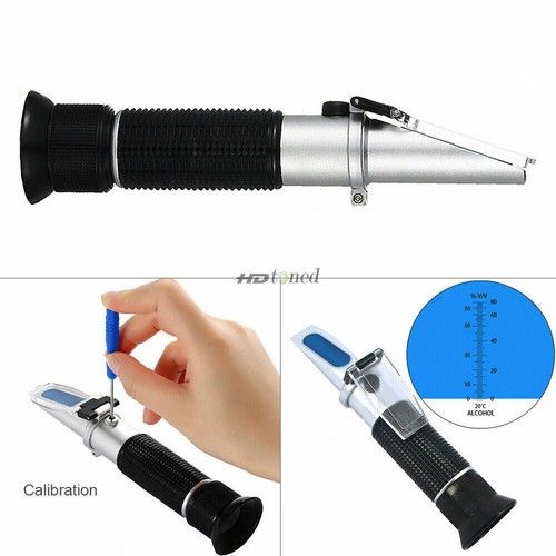 Handheld Alcohol Refractometer 0-80% ATC Alcoholmeter For Liquor Spirit Tester