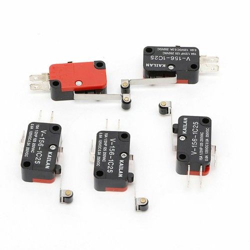 5Pack V-156-1C25 Micro Limit Switch Long Hinge Roller Momentary SPDT Snap Action