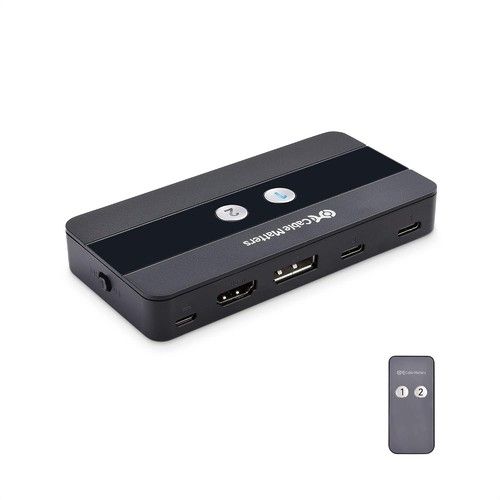 Cable Matters USB C KVM Switch 2 PC 2 Monitor Dual 4K 60Hz 4x USB 3.0 Remote