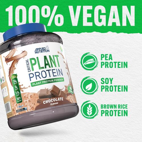 Vegan Protein Powder Critical Plant Based Soy Pea Brown Rice BCAA 60 Servings — image 2