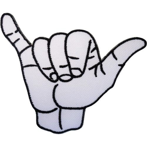 Shaka Hand Gesture Patch Iron Sew On Clothes Bag Surf Surfer Embroidered Badge