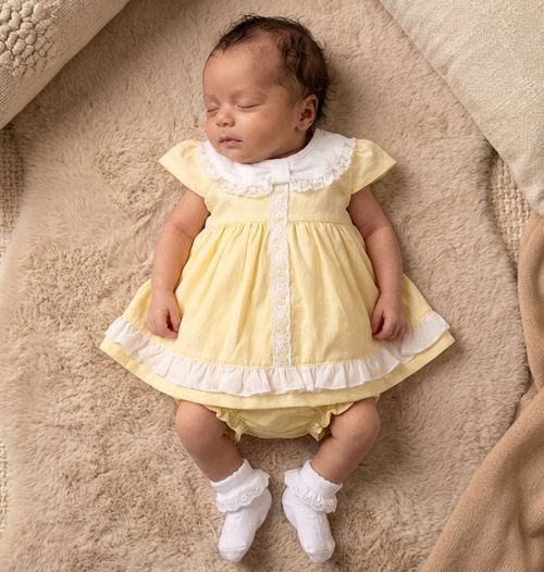 Premature Baby Girl Dress Set Prem Small Early Tiny Frilly Lemon — image 3