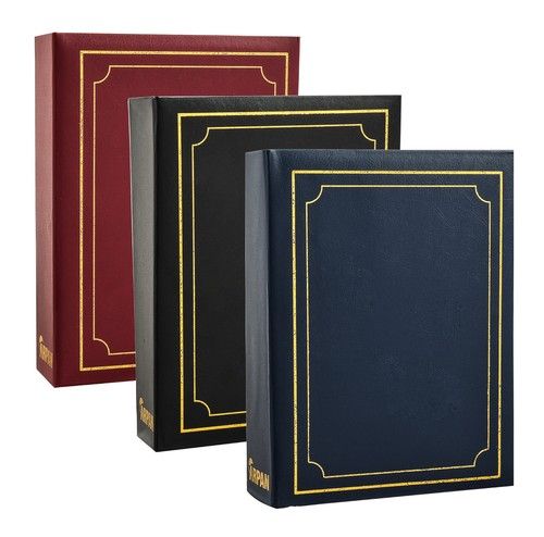Traditional 6" X 4"  Photo Album with 200 Pockets Black, Blue or Burgundy 