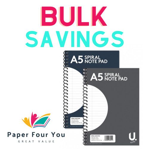 A5 Spiral Notepad Ruled 160 Paper Wired Jotter Pad Perfect for Work / School