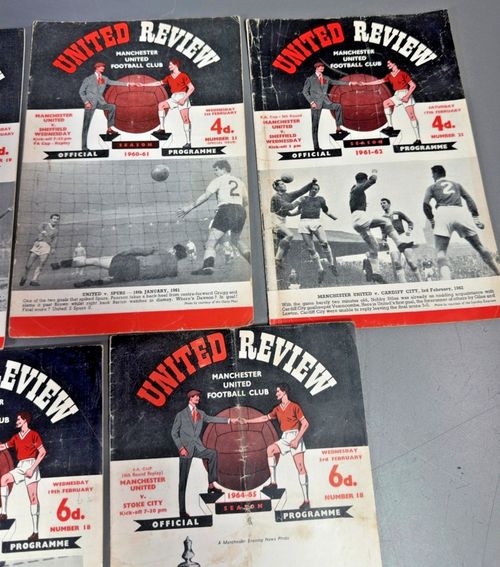 11 Man Utd United Review Programmes 1955-66 FA Cup Vintage Collection — image 5