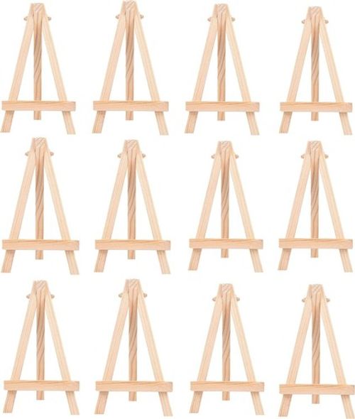 12Pcs Wooden Mini Easels, Small Tabletop Art Display Painting Easel