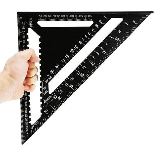 12 inch Roofing Speed Square Aluminium Rafter Angle Measuring Triangle Guide — image 8