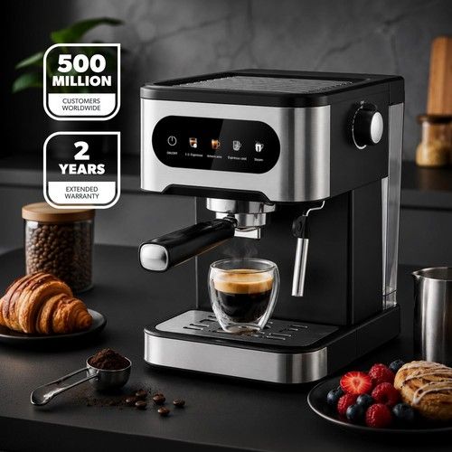 GEEPAS 20 Bar Espresso Machine Milk Frother 1350W Coffee Maker Latte 1.5L UK