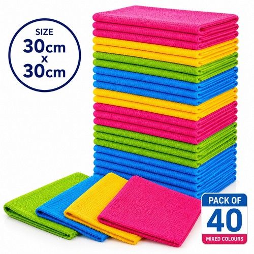 Microfibre Cleaning Cloths Kitchen Valeting Dusters Wash Towel Soft Towel 30cm