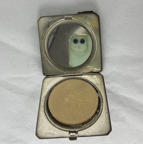 Vintage Birks Sterling Silver Powder Compact Mirror Engraved Initial D Monogram — image 7