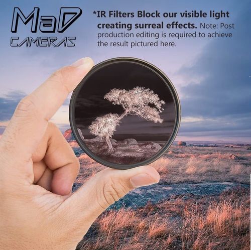 Infrared IR Camera Filter R72 720nm R85 850nm R95 950nm 49 52 58 67 72 77 82mm — image 2