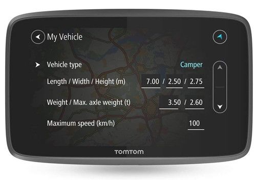 TomTom Go Camper 6” caravan camper van motor home Sat Nav POIs Traffic World Map