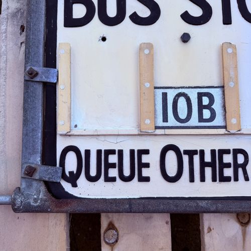 Original Vintage Double Sided Request Bus Stop Sign Route 10B British Transport — image 6