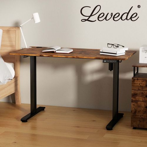 Levede Electric Standing Desk Height Adjustable with Memory Control Rustic Brown — image 8