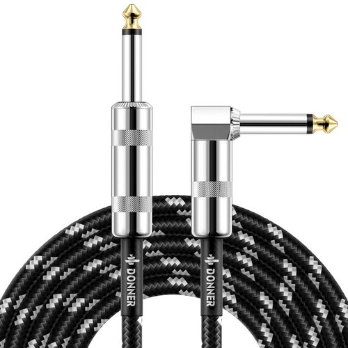Donner 10ft Electric Guitar Cable 1/4 Instrument Cable Right Angle Cord Durable — image 2