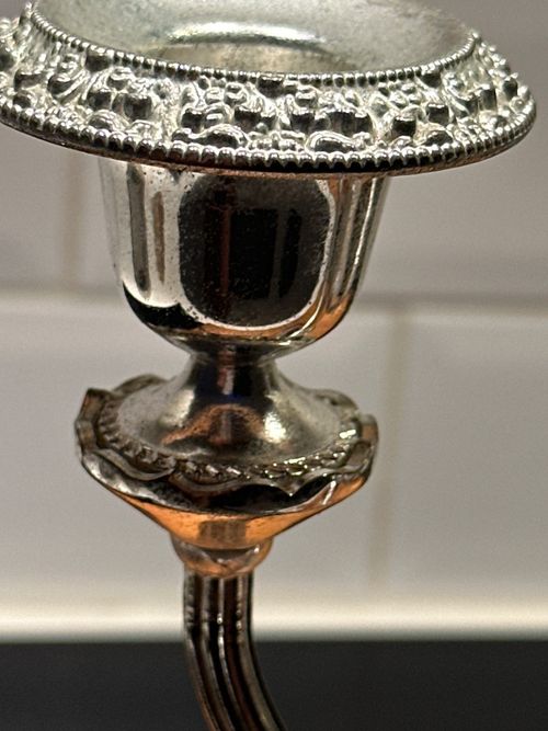 vintage Silver plated three arm Candelabra — image 8