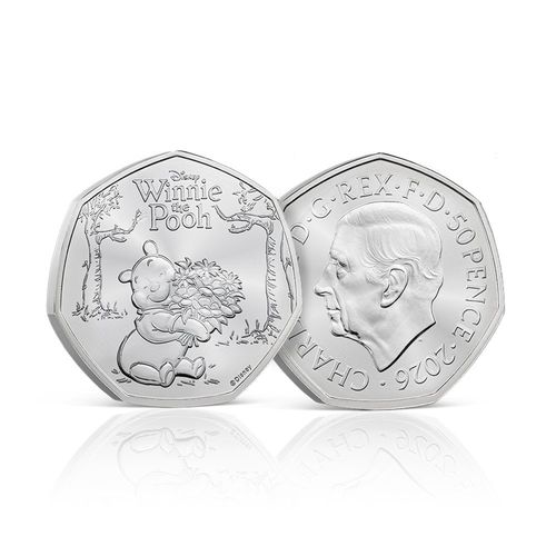 Winnie the Pooh Stamps & 3 x 50p BU Coin Cover from Royal Mail & Royal Mint — image 5