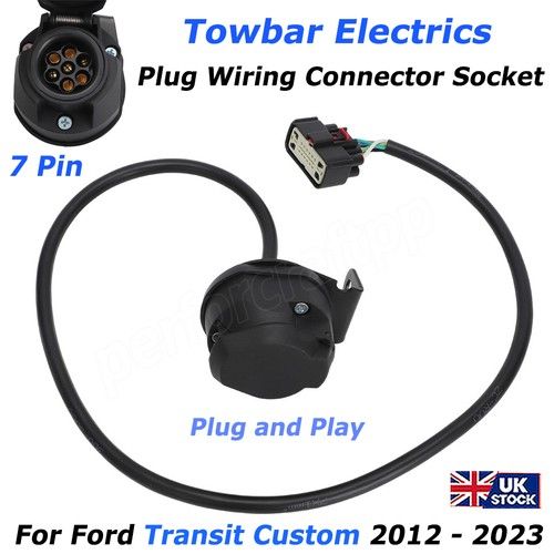 For Ford Transit Custom 2012-2023 7 Pin Towbar Electrics Socket Wiring Plug&Play