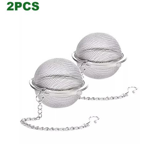 2 Pack Tea Ball Strainer – Stainless Steel Mesh Infuser for Loose Leaf Tea & Her