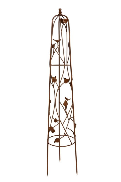 Metal Garden Obelisk Plant Support  Cage Frame Nature Bird Leaf 1.2m — image 8