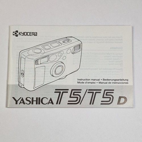 Yashica T5  / T5D Camera Original Instruction Manual En De Fr Es, Mint Condition