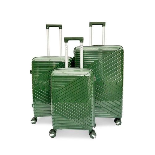 3 Piece Polypropylene Luggage Set TSA Lock Spinner Suitcases Lightweight Durable