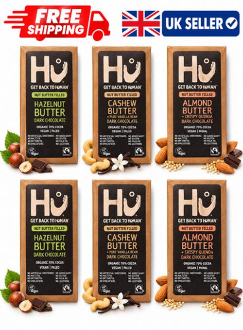 Hu Kitchen Organic Dark Chocolate Nut Butter Taster 6 x 60g Vegan Gluten Free