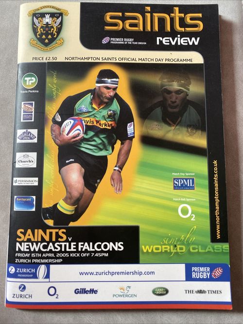 Northampton Saints TEAM SIGNED 2005 Programme v Newcastle (20+ Autographs) w COA — image 1