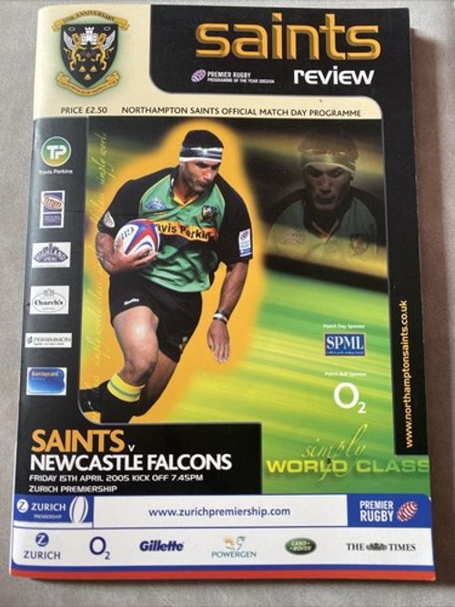 Northampton Saints TEAM SIGNED 2005 Programme v Newcastle (20+ Autographs) w COA