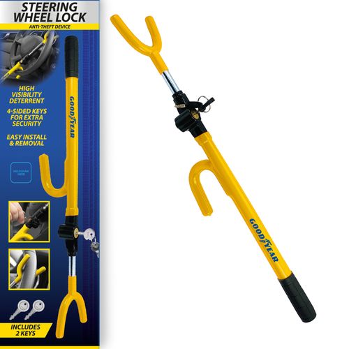Goodyear Steering Wheel Lock AntiTheft Security Car Van Vehicle Safety Universal — image 3