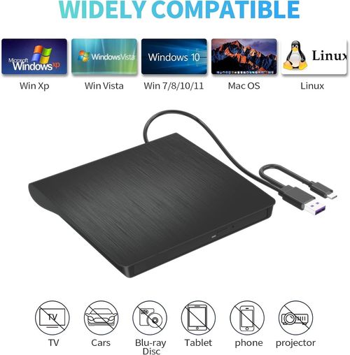USB 3.0 External DVD CD Hard Disc Burner Player Reader Optical Drive PC Laptop — image 4