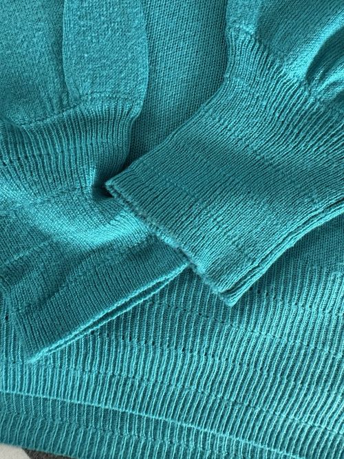NEXT Turquoise Knit Crew Neck Pullover Jumper Ribbed Trim Long Sleeve Womens S — image 3