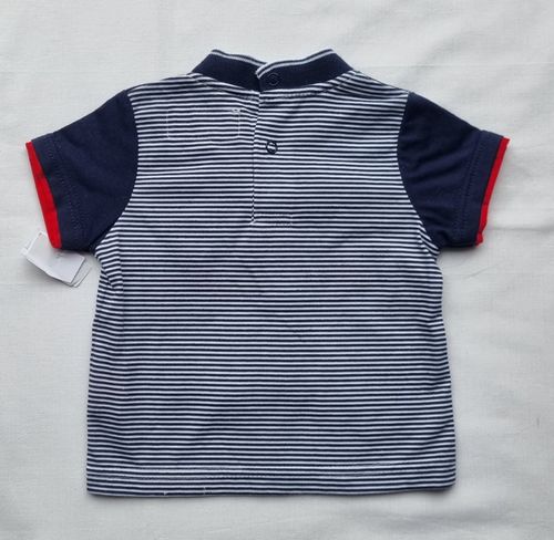 Lee Cooper Baby Polo Shirt 0-3 Months Striped Navy/White/Red Short Sleeve — image 2