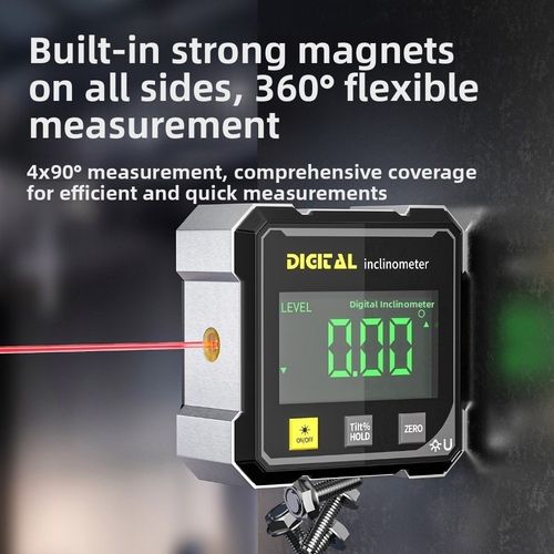 360° Magnetic Digital Angle Gauge Finder With Laser Inclinometer Level Meter — image 1