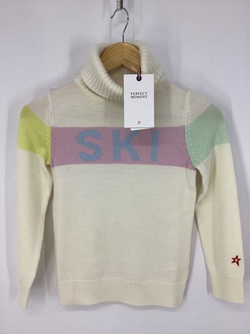 PERFECT MOMENT KIDS SKI TURTLE SWEATER II SNOW WHITE/PASTEL RAINBOW RRP £170 IB