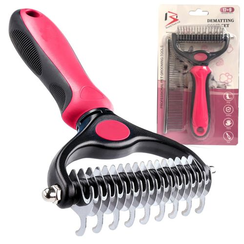 Professional Pet Dog Cat Comb Brush Dematting Undercoat Grooming Comb Rake Tool — image 5