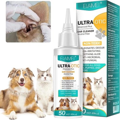 Dog Ear Drops for Infection Antibacterial Fast Relief on Scratching Smelly Ears
