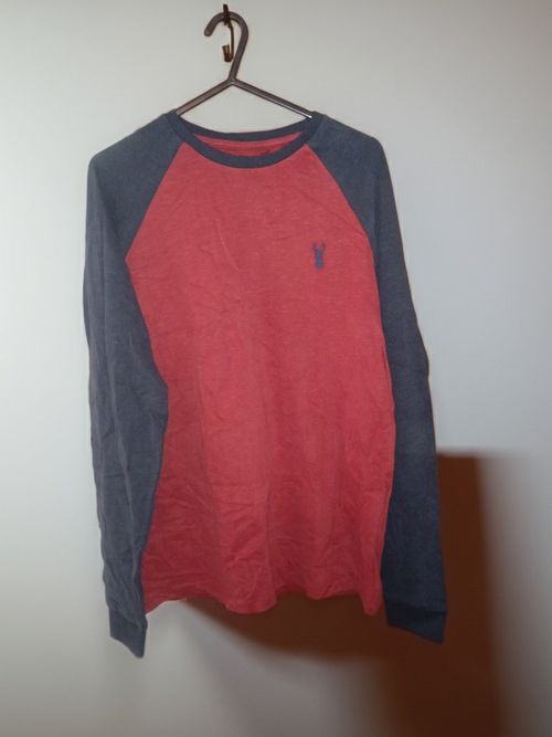 next boys long sleeve t-shirt contrast red navy logo — image 2